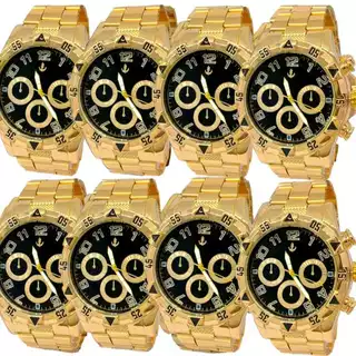 10 Relógio Masculino De Pulso Relógio dourado De aço relogio social Prata ou relógio Dourado 18k aço