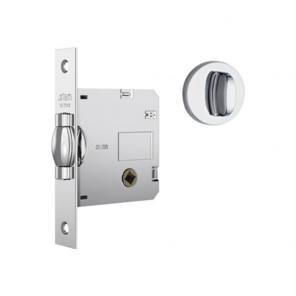 Fechadura Trinco Rolete Classic 1025 WC Roseta Redonda Cromado Stam