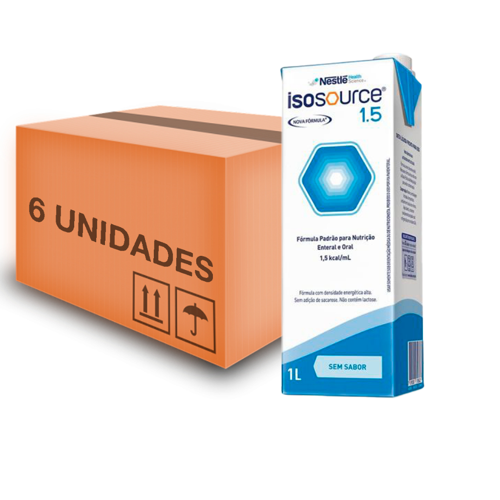 Isosource 1.5 - 1L - Nestlé - Caixa com 6 unidades | Shopee Brasil