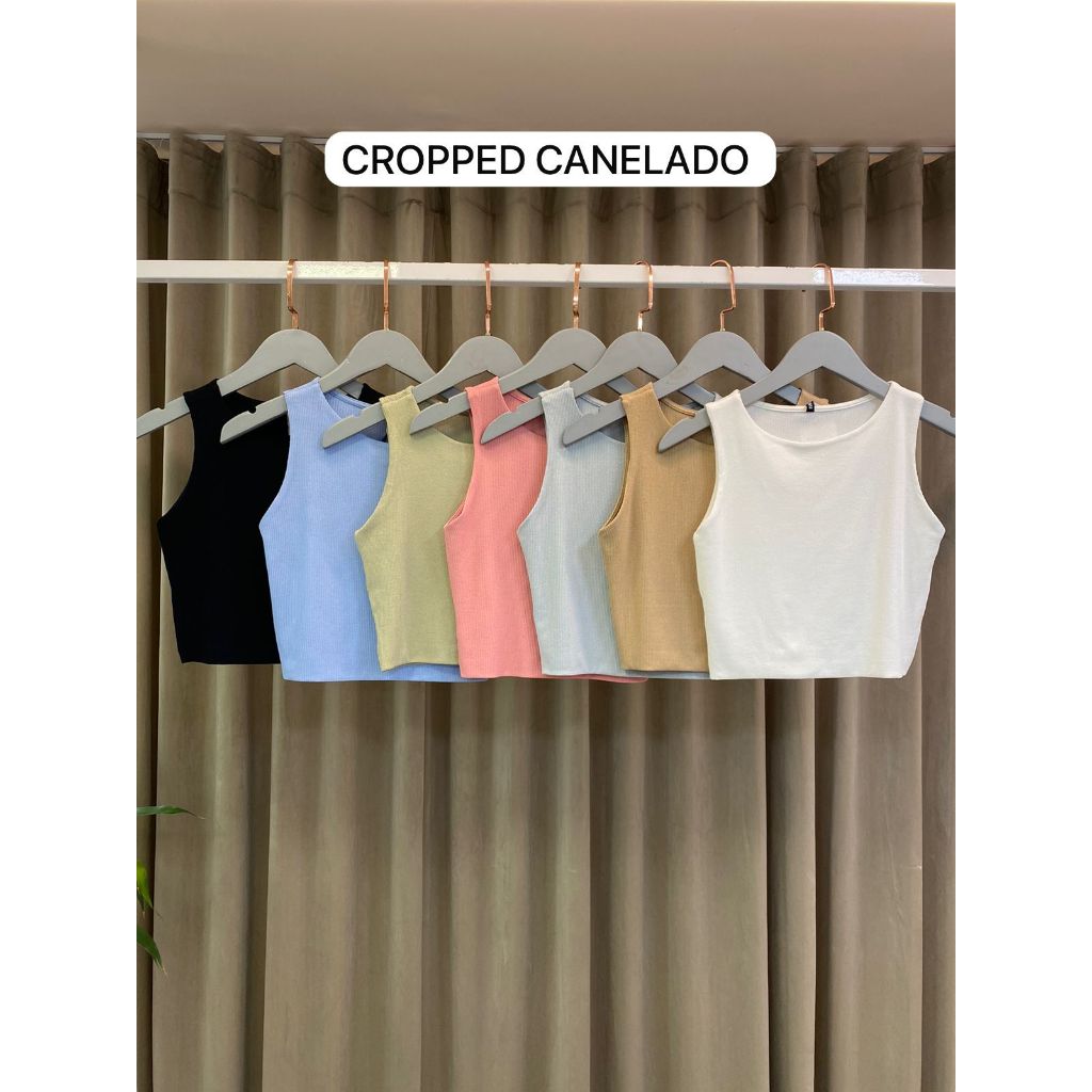 Blusinha Regata Cropped Linda Canelado Premium - Chocris