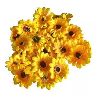 Flor De Girassol Artificial Pacote C/ 50 Unidade Flores 7cm