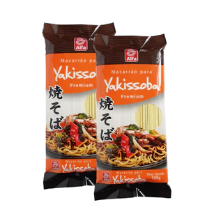 2x pacotes de Macarrão Para Yakissoba Normal Premium Alfa 500g
