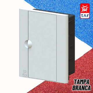 Centro de Distribuição 8 DIN Taf - Centrinho Quadro de Distribuição Tampa Fumê e Branca