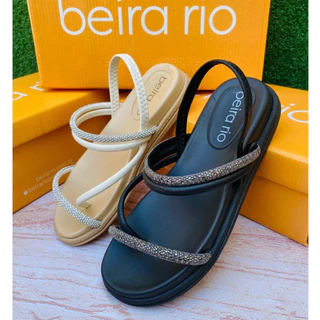 Sandália Rasteirinha Feminina Beira Rio Mulher Brilho Confortável Acolchoado Moda Verão em Oferta na Shopee