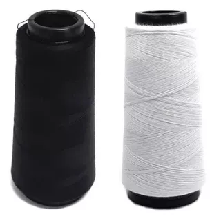 Kit 2 Linha de Costura Preto e Branco - 120 Poliéster 2000 Jds - Para Reta em Oferta na Shopee