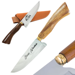 Faca churrasco Artesanal Personalizada Afiada aço inox com bainha 7 polegadas