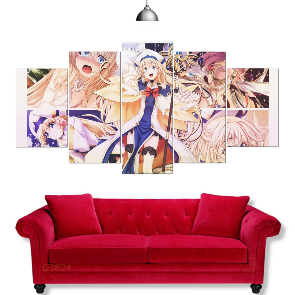 Quadro Decorativo Mosaico Anime Goblin Slayer Sacerdotisa Personagens Excelente Qualidade 5pçs