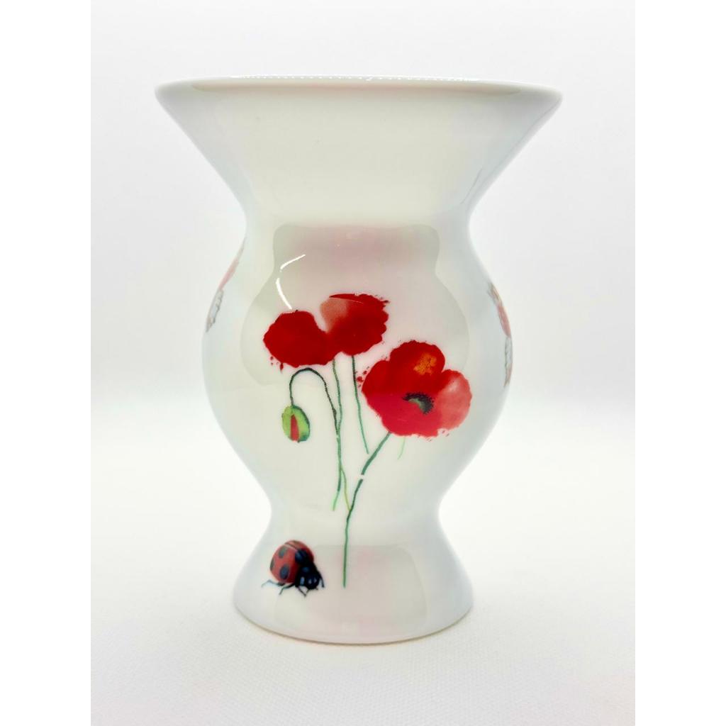 Cuia para Chimarrão flor vermelha + joaninha - Porcelana