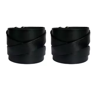 Par de Pulseira Bracelete Couro Legítimo Rústico Artesanal Fantasia Gladiador Medieval Punk Rock