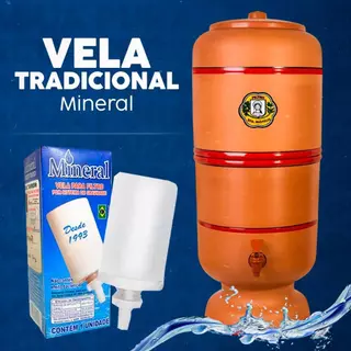 Filtro De Barro Cerâmica 6 Litros C/ Boia Vela E Torneira