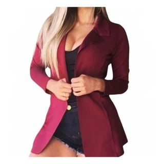 Blazer Feminino Vinho Alongado Coleçao 2024