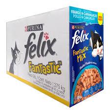 Ração Úmida 15 saches 85g Purina Felix Fantastic Frango e Carangueijo