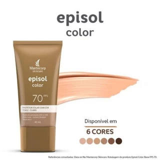 Episol Color Mantecorp Skincare - Protetor Solar com Cor tom 2 FPS70 original validade 03-2026