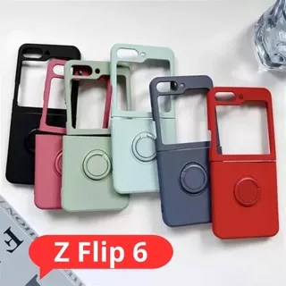 Capinha Capa Para Z Flip 6 Com Suporte Anel Aveludada Case Silicone