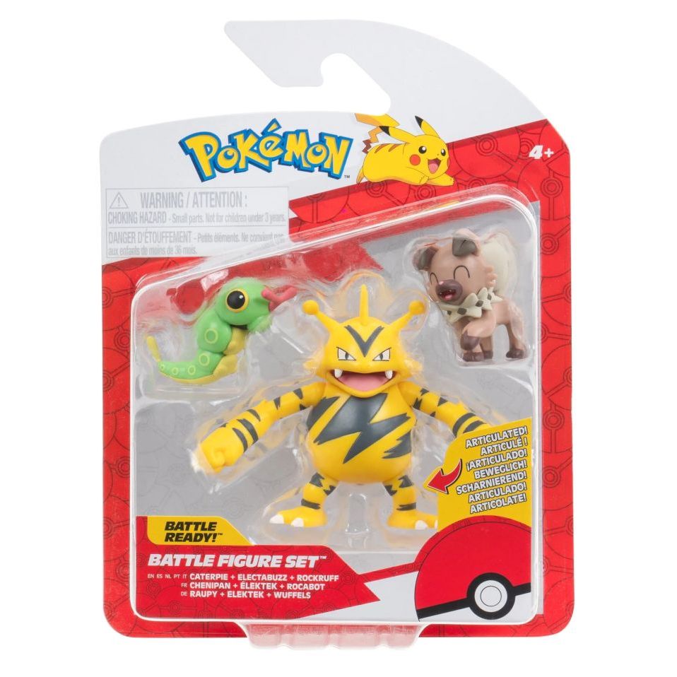 Pokémon Battle Figure - Caterpie, Electabuzz, Rockruff - Lacrado Sunny