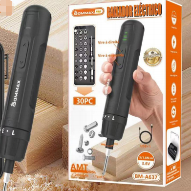 Parafusadeira Elétrica de Precisão Recarregável Portátil - BM-A637