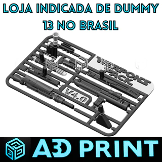 Kit Armas Star Wars/Sci-Fi - Dummy Boneco Articulado Action Figure Brinquedo Educativo Posições 3D