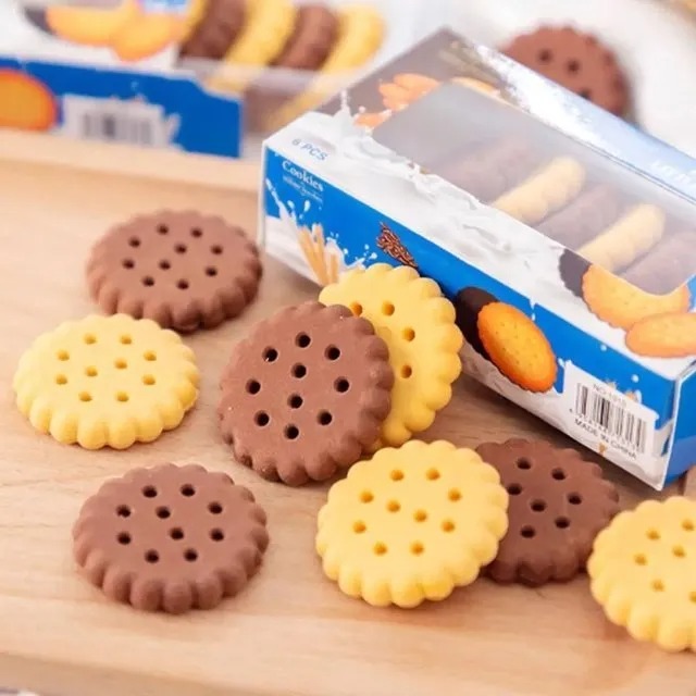 Caixinha Com 6PÇS Borracha de Biscoitos