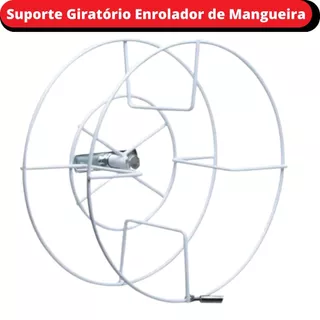 Enrolador Suporte Giratório Circular De Enrolar Mangueira Jardim Até 25 Metros Aço Reforçado
