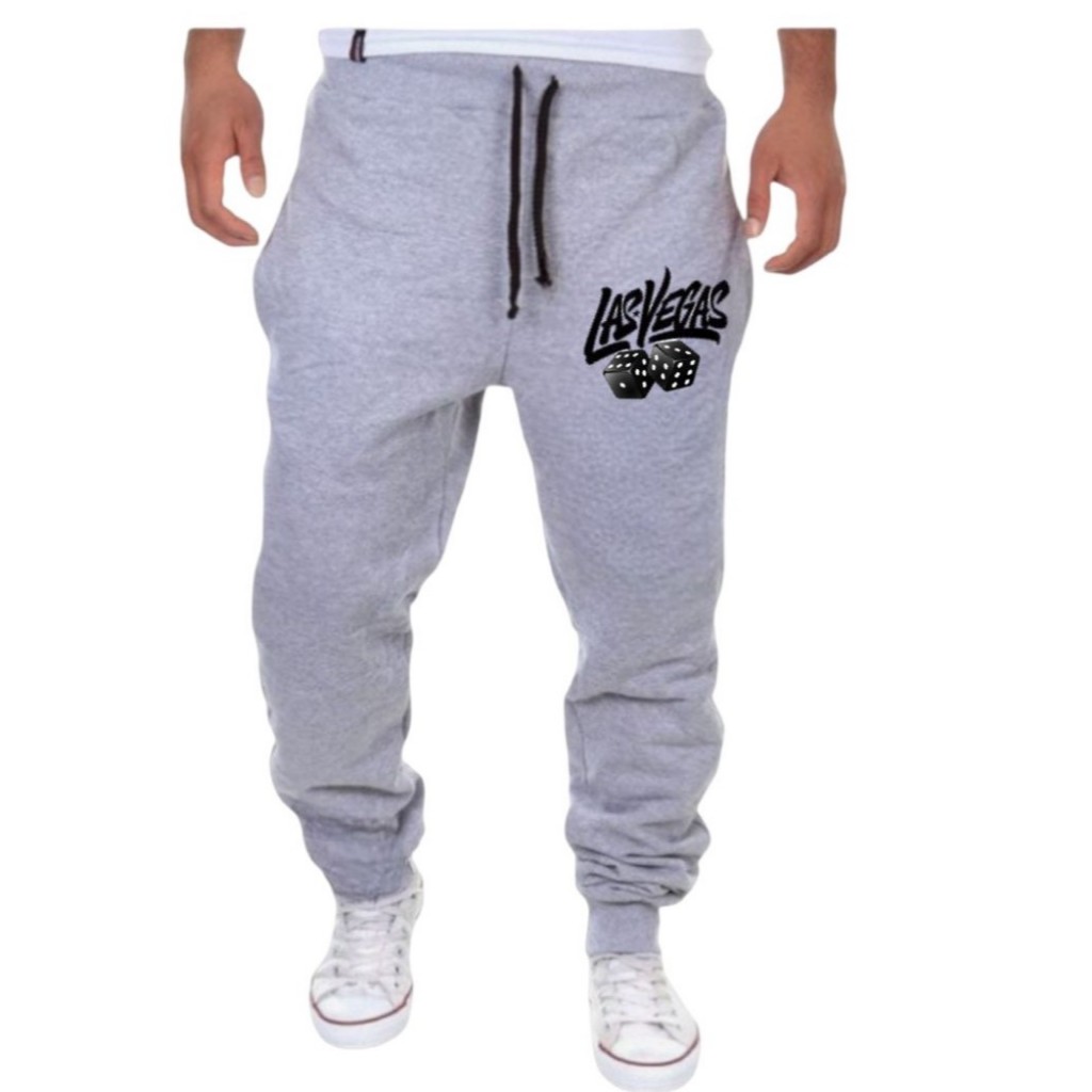 Calça de Moleton/ moletinho Masculina Academia Jogger Slim verao las vegas