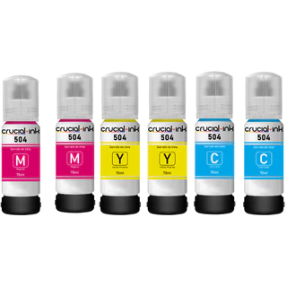Kit 6 Tintas T504 Para Epson T504 Color L4250 L4160 L4150