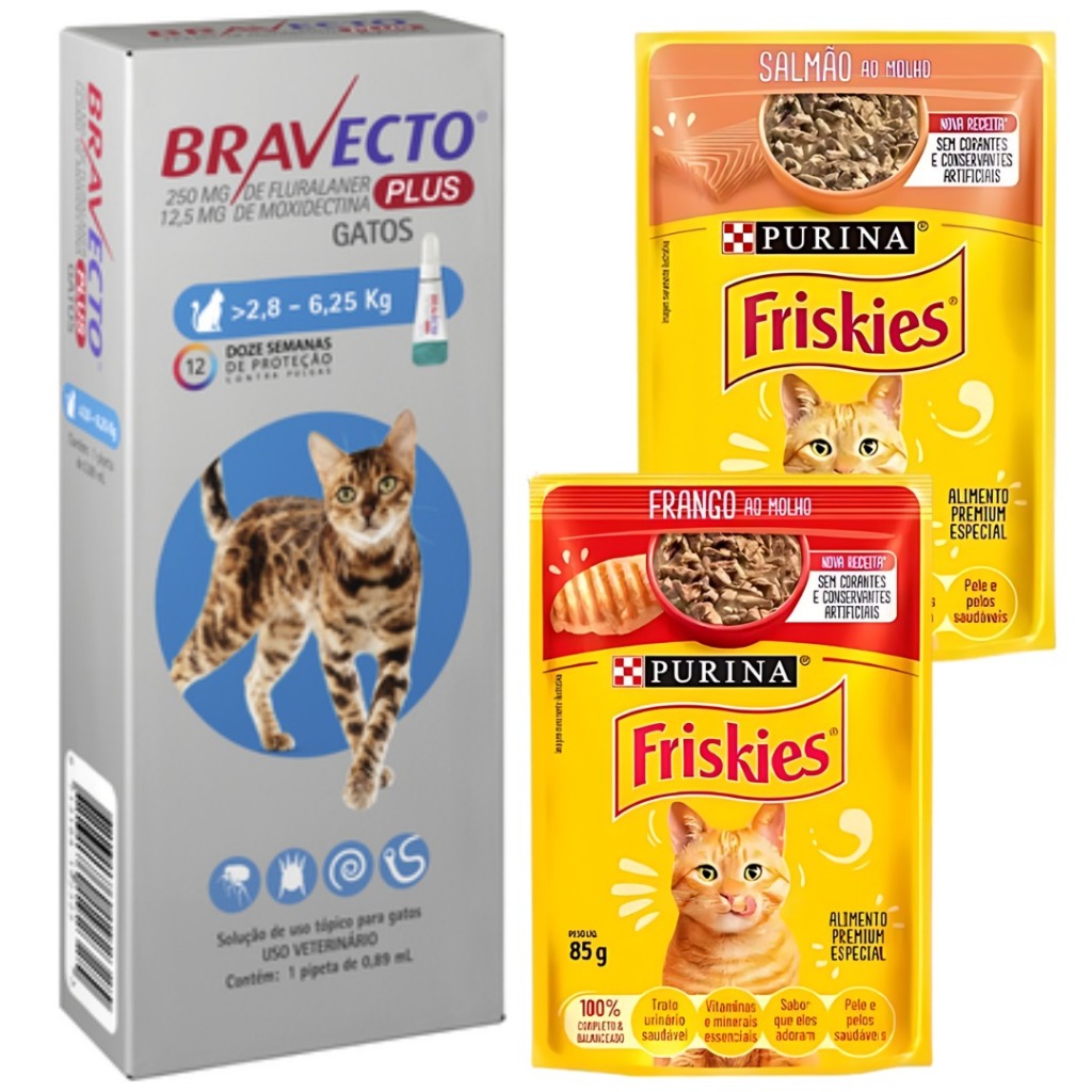 Bravecto plus gatos 2 8 a 6 25 kg transdermal msd original shopee brasil