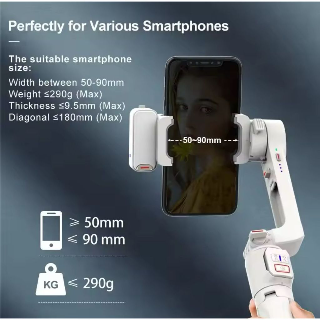 Gimbal Estabilizador Celular Pro Vertical Horizontal Tripé Com Luz De Enchimento A10