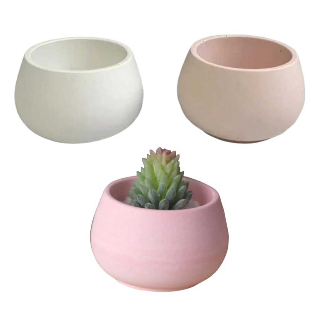 Molde Silicone Vaso Redondo Pequeno Resina Gesso Cimento