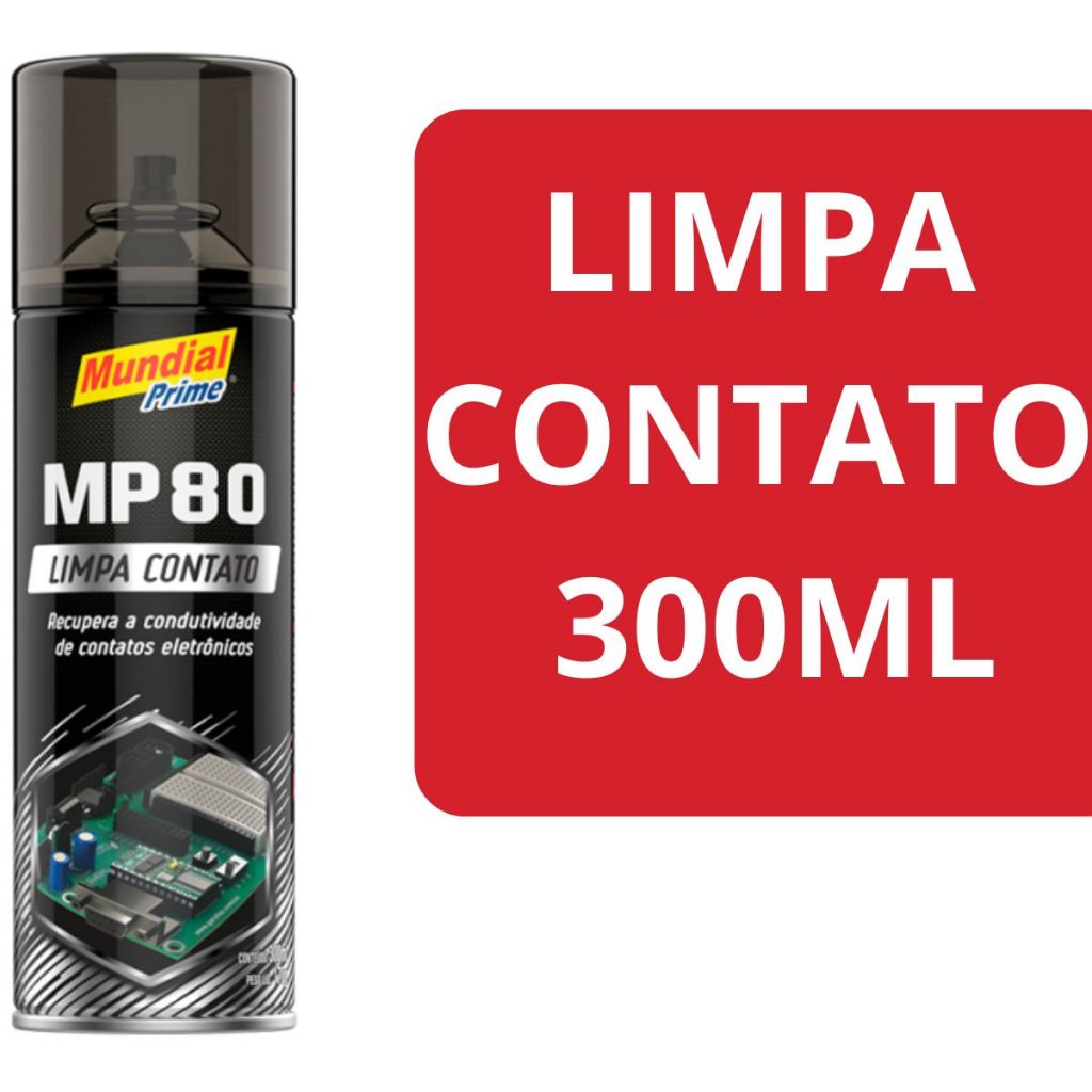 Limpa Contato Eletrico 300ml Spray MP80 Mundial Prime Informatica e Eletronica