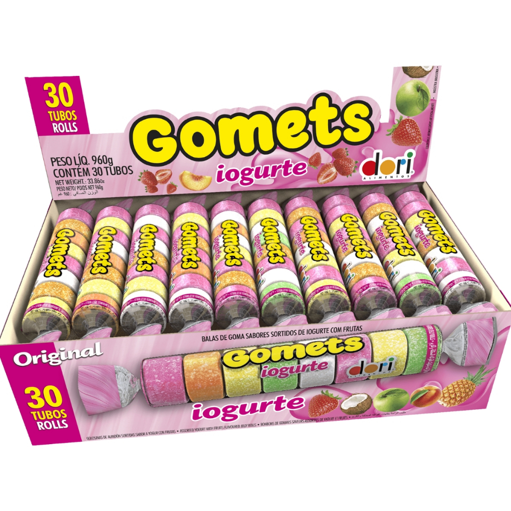Balas De Goma Iogurte Gomets Tubo C\30 Unidades Dori | Shopee Brasil