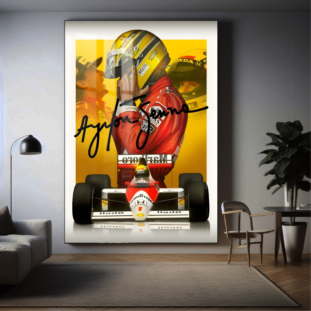 Quadros Decorativos - Ayrton Senna Corredor F1 Sala Quarto Hall