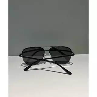 óculos de sol masculino polarizado aviador tradicional em aço inoxidável preto + Brinde estojo