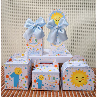 Kit Festa 365 Sorrisos Personalizados Lembrancinhas Caixinhas para festa PEGUE E MONTE