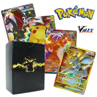 Kit 100 Pcs Cartas Pokémon BRILHANTE Carta Pokémon VMAX Português