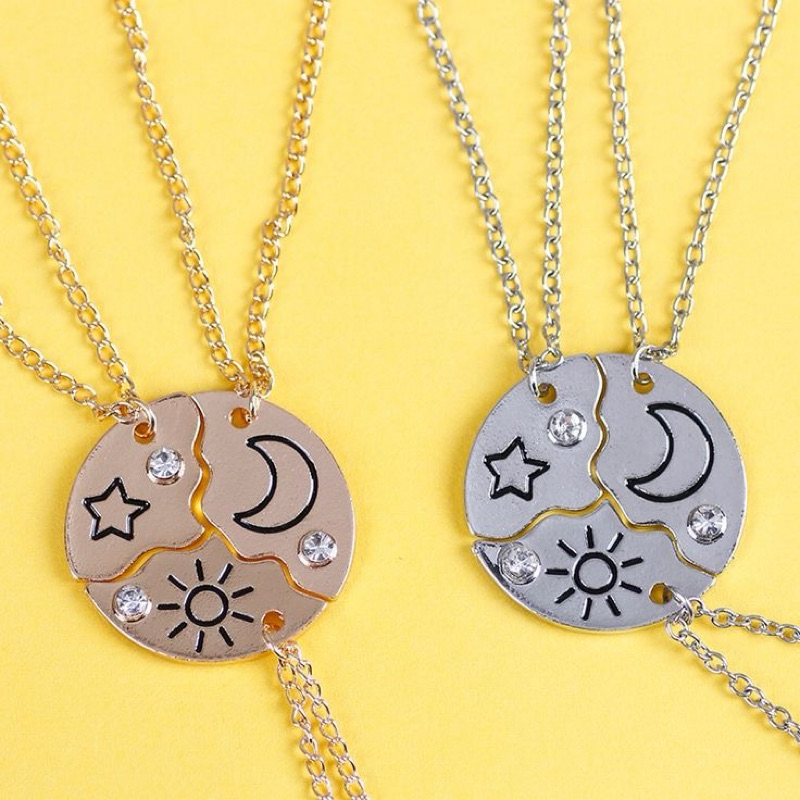 Kit 3 Colares da Amizade Sol Lua e Estrela BFF Amigas Para Sempre ...