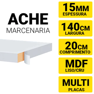 Prateleira Lisa Mdf 15mm Branco Tx 140x20cm com acabamento nao acompanha suporte invisivel + Embalagem Reforçada