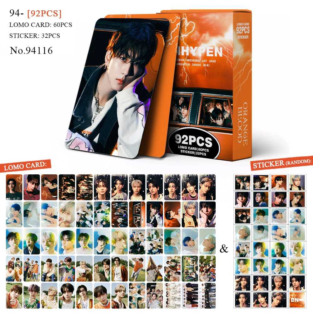 K-POP 60pcs/box com 32pcs adesivo ENHYPEN Photocard Pronto Para