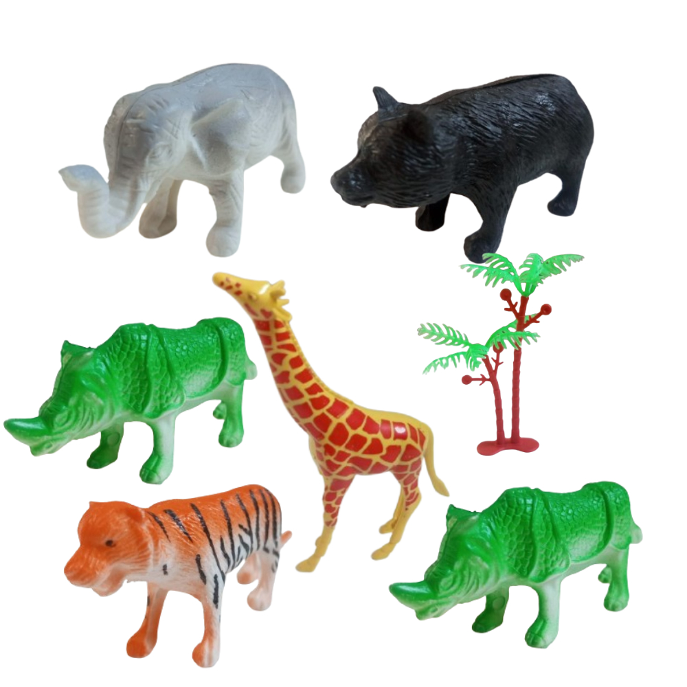 Kit Animais Selvagens Safari de Plástico Brinquedos