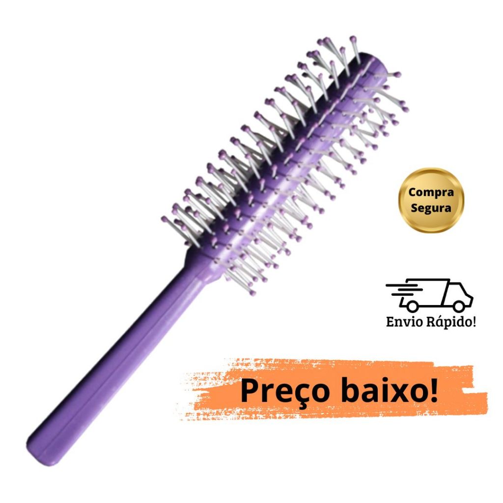 Escova de Cabelo Modela Encaracola e Cacheia Dielu Esmeralda | Shopee ...