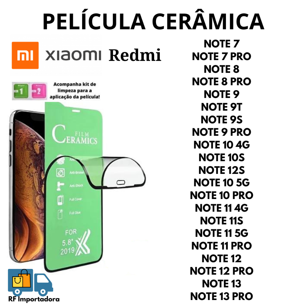 Película Cerâmica Flexível Hidrogel 9D Para Xiaomi Redmi Note 7 8 9 10 11 12 13 PRO 4G/5G