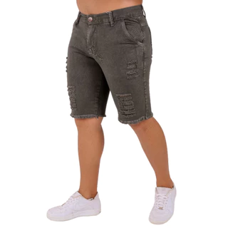 Bermuda Jeans Masculinas com Acabamento Premium 100% Algodão