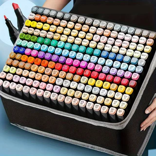 Canetinhas Coloridas Escolar Ponta Dupla Estojo Com 80 Cores