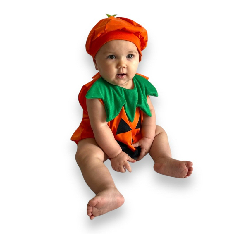 Fantasia Baby Abóbora / Bebê roupa temática / Halloween / Dia das bruxas