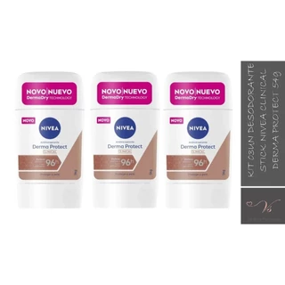 Kit 03un Desodorante Nivea Creme Stick 54g Clinical Derma Protect 96H