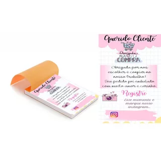 Kit 5 Blocos (500 Folhas) para Agradecimento /Querido cliente II