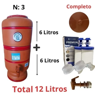 Filtro de Barro 12 litros 2 velas tripla ação