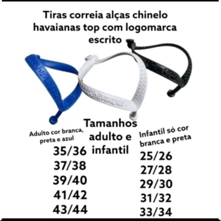 2 pares de correias tiras com logomarca escrita havaianas