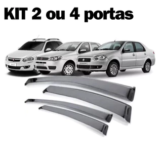 Calha de Chuva Defletor para Strada Palio Hatch Weekend Adventure Locker Siena de 1996 ate 2016 2 ou 4 Portas