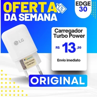 CARREGADOR TURBO POWER LG ORIGINAL Branco 5V 2A 50/60HZ 100/240V