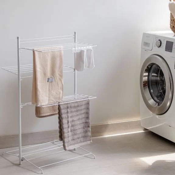 Varal Vertical De Chão E Porta Aço 9kg Dobrável Estender Roupas ...